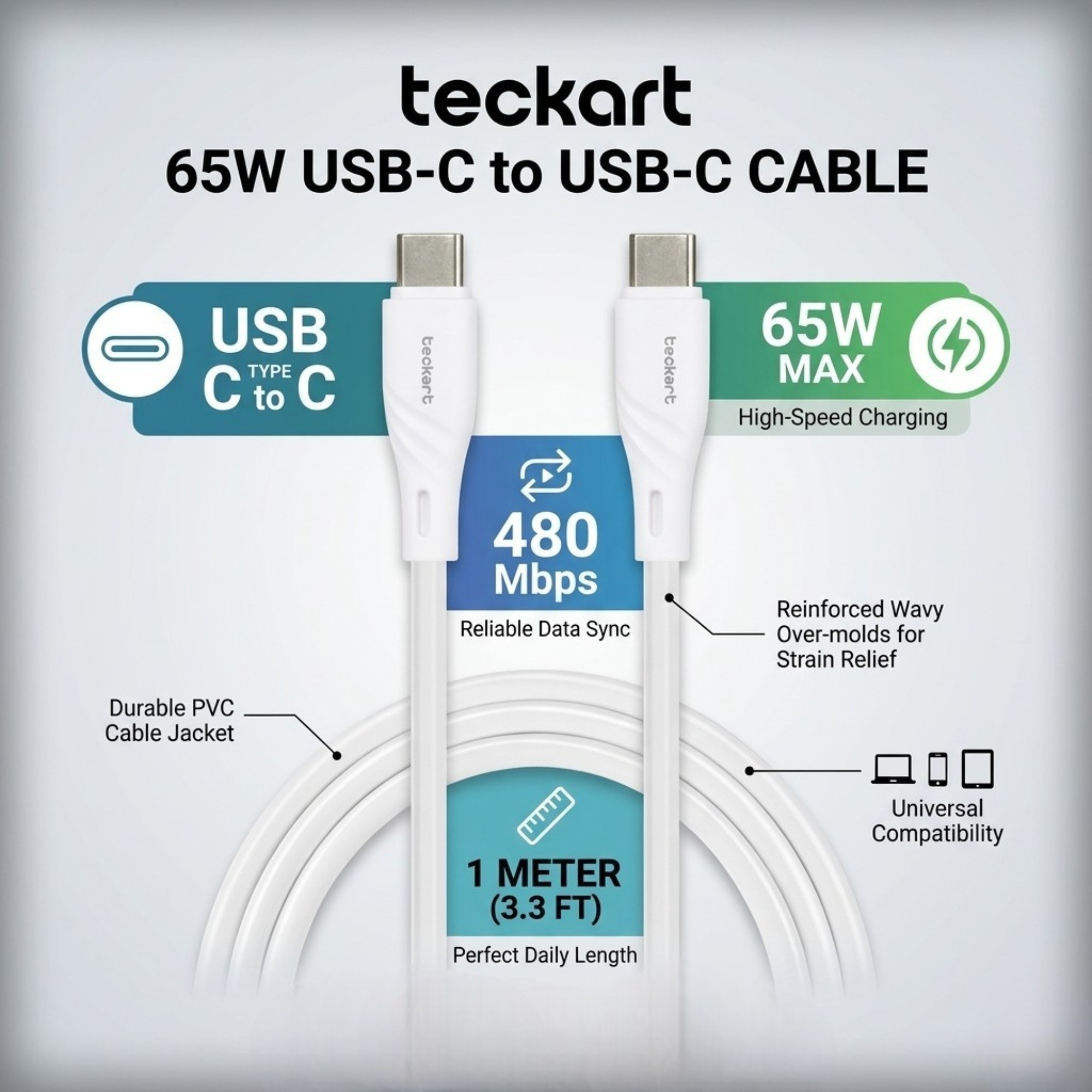 TEC53 USB C to USB C Cable - Image 4