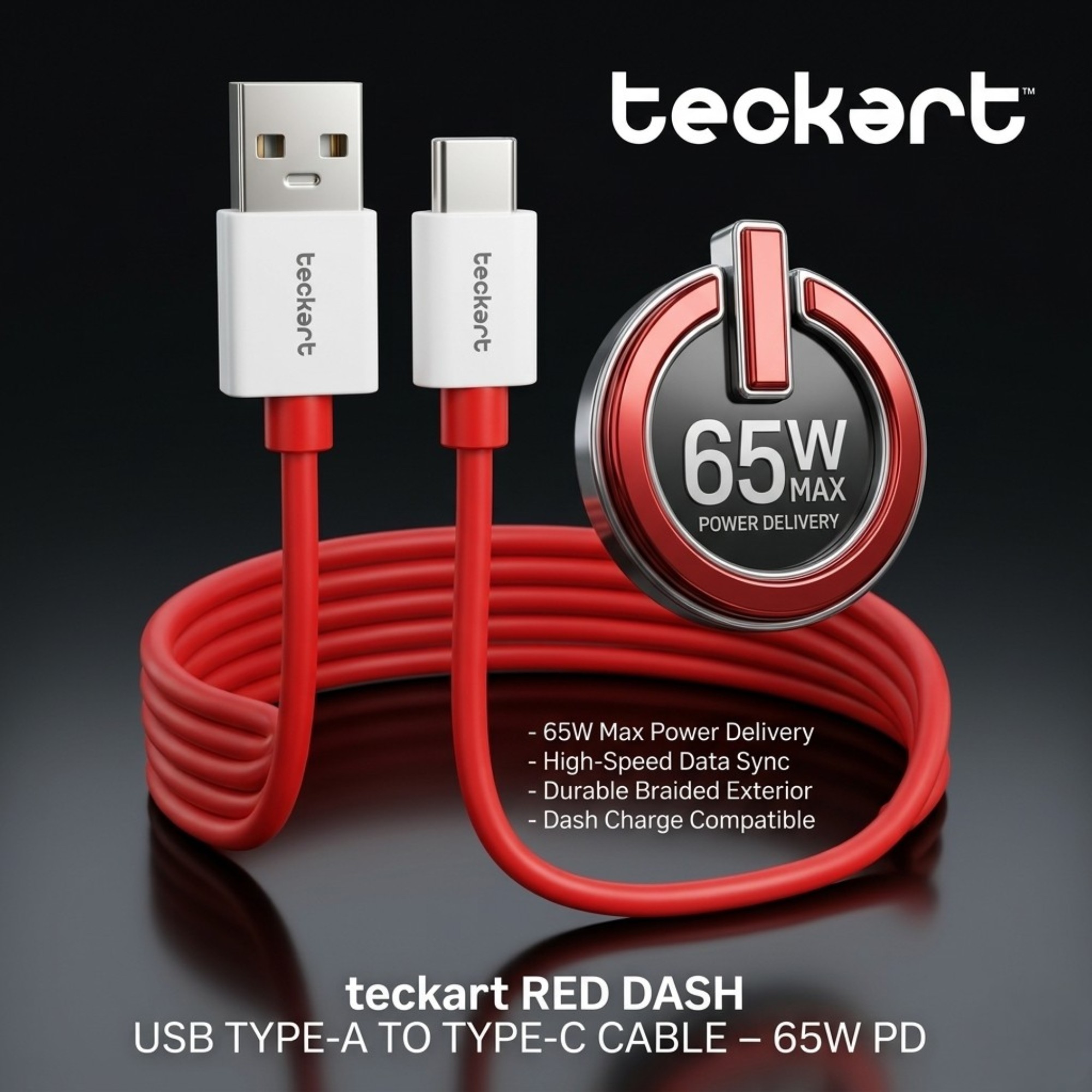 TEC54 USB Type A to USB C Cable - Image 3