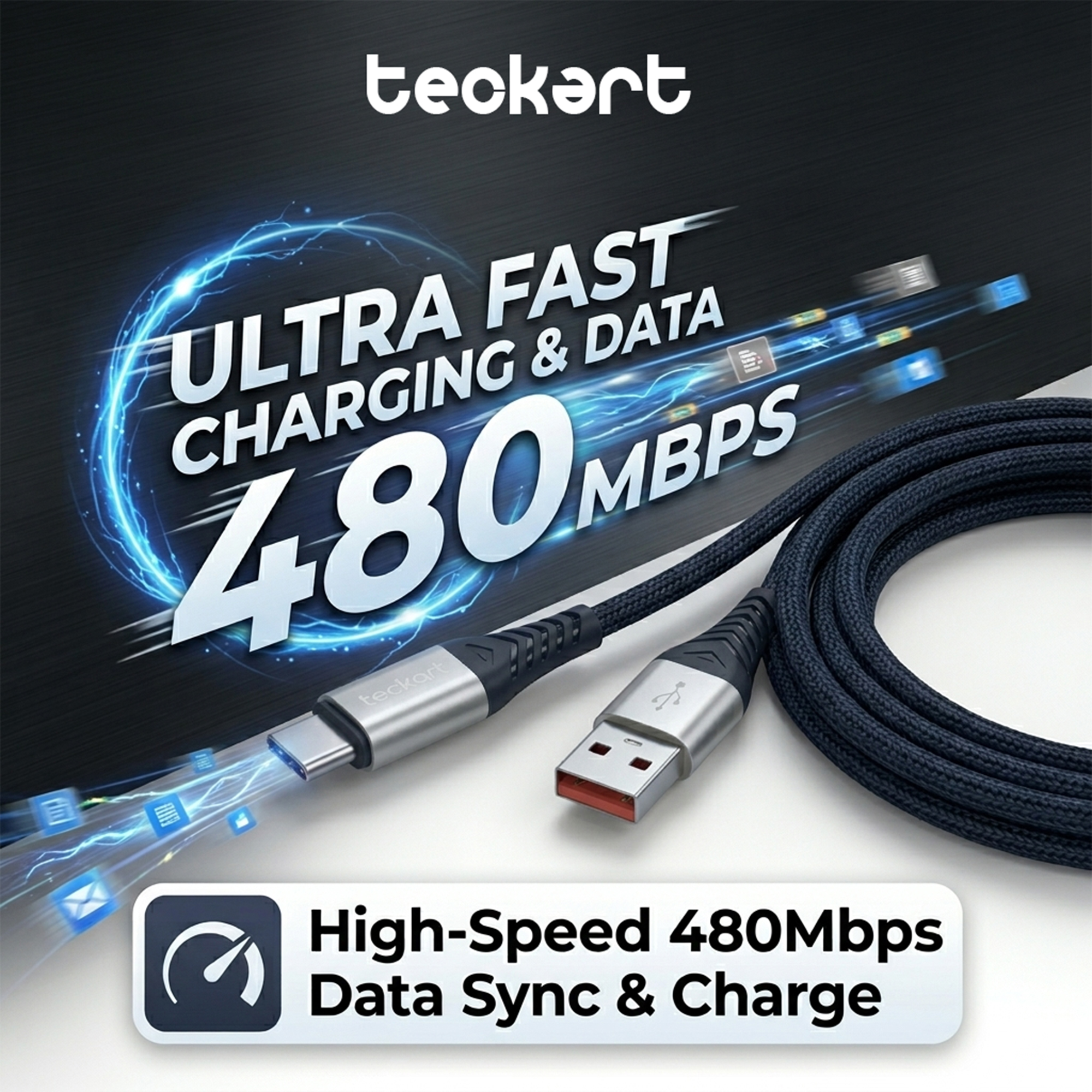 TEC56 USB Type A to USB C Cable - Image 2