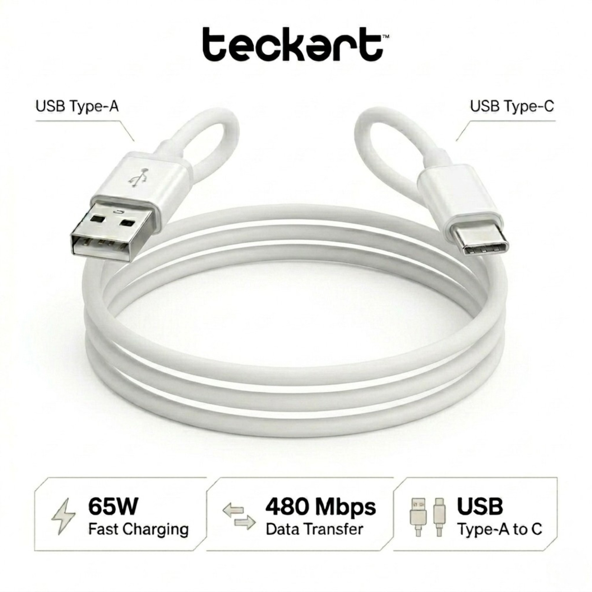 TEC57 USB Type A to Type C Cable - Image 5
